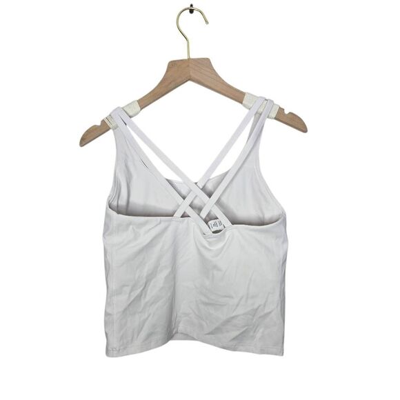 HeyNuts Longline Size Small Wirefree Sports Bra Workout Tank Top Gym White - Picture 3 of 4